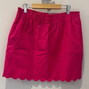 J. Crew Bright Pink Scalloped Mini Skirt